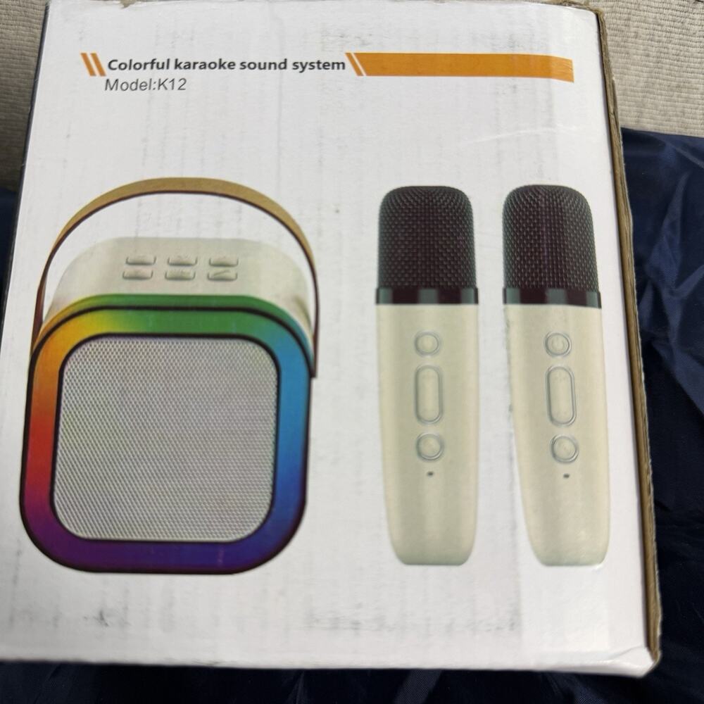 Portable Mini Karaoke Machine Bluetooth Speaker with 2 Wireless Micphone Gifts